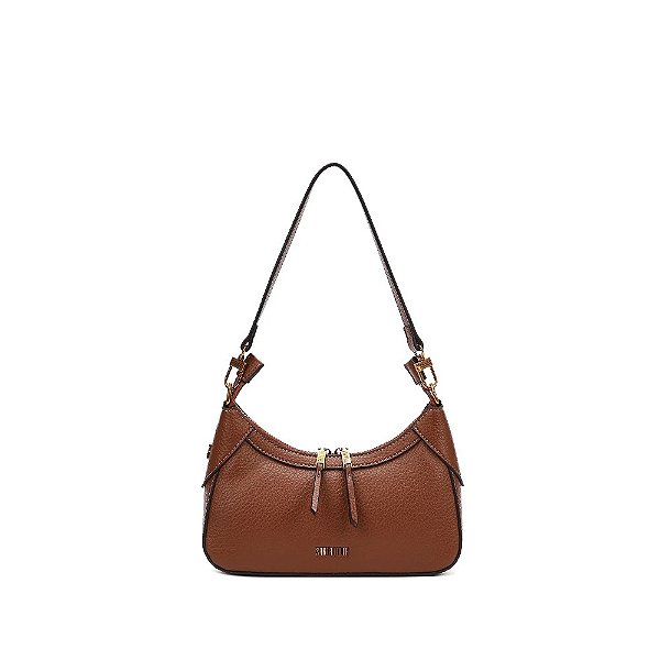 BOLSA DE OMBRO SANTA LOLLA  PEQUENA FLOATER MARROM SAFARI RECORTES