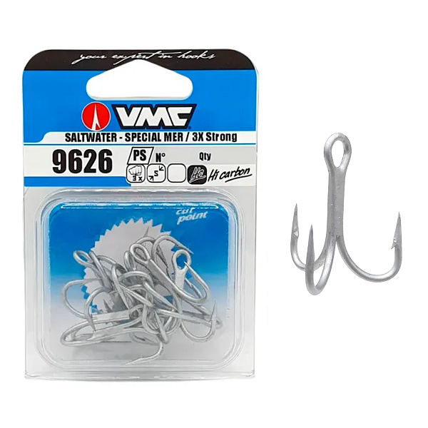 Anzol Garateia VMC Saltwater 3X 9626PS- Blister com 10 unidades