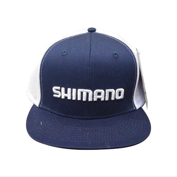 Boné Shimano Azul e Branco Telado Logo Branco