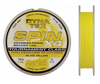 Linha Multifilamento Rapture Dyna-Tex Spin X4 100m - Amarela