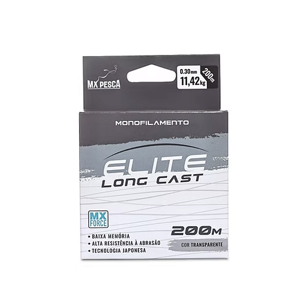 Linha Monofilamento Mx Pesca Elite Long Cast (200m) - Transparente