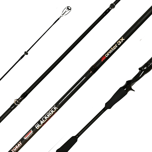 Vara Monster 3x Black Rock 6'3 (1,90m) 04-10lb - 1 Parte - Carretilha