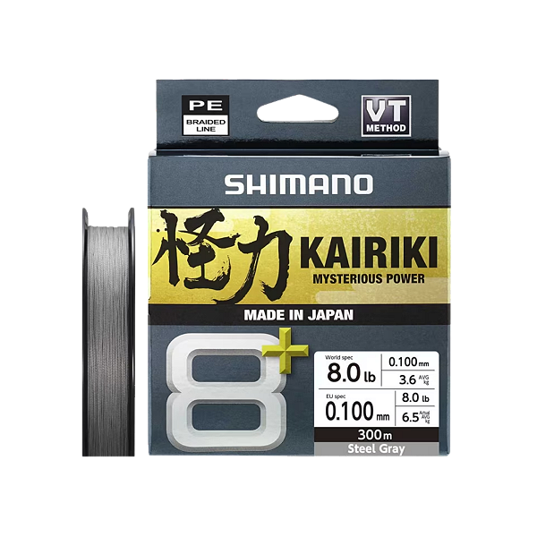 Linha Shimano Kairiki 8+ Mysterious - 150m - cinza