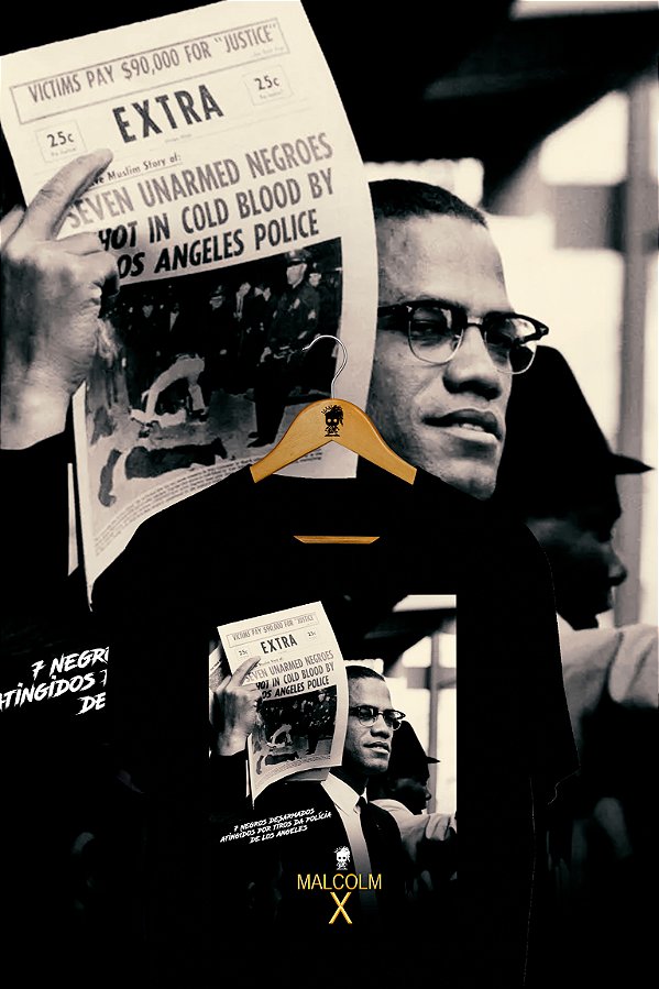 Camiseta Malcolm X Jornal