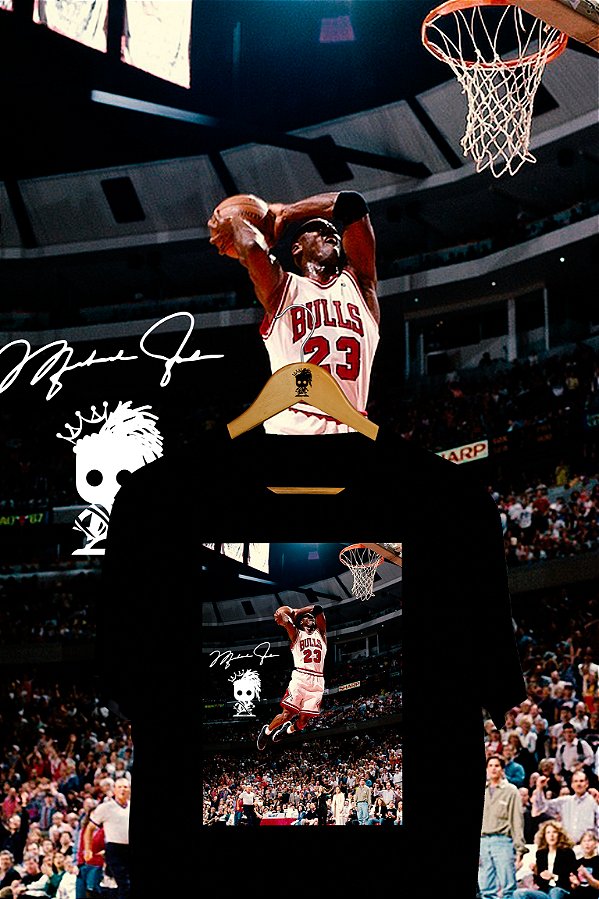 Camiseta Michael Jordan Enterrando Branca