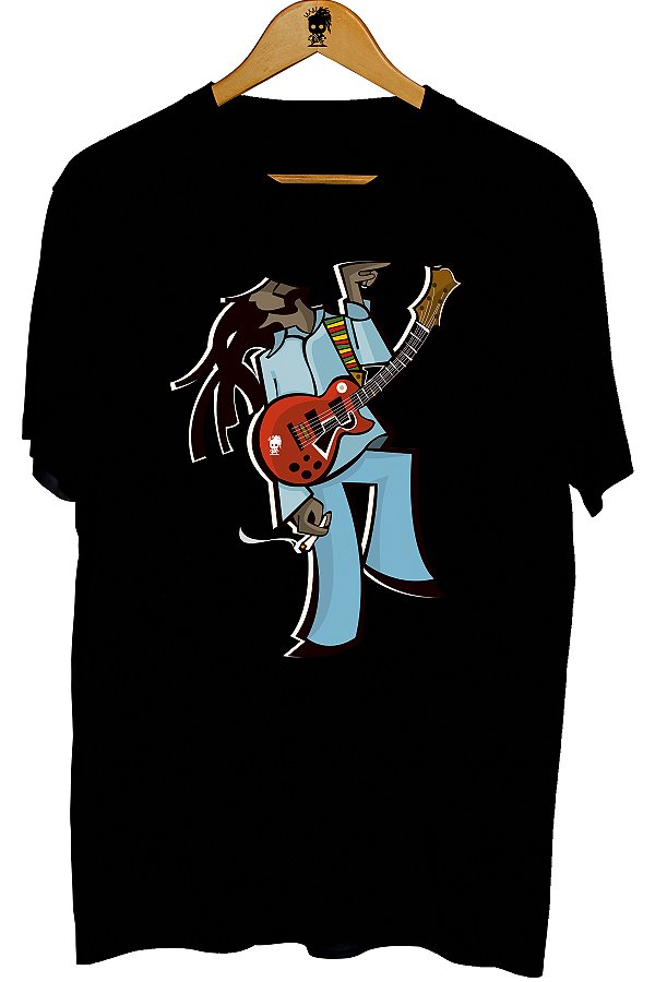Camiseta Bob Marley Guitarra Desenho
