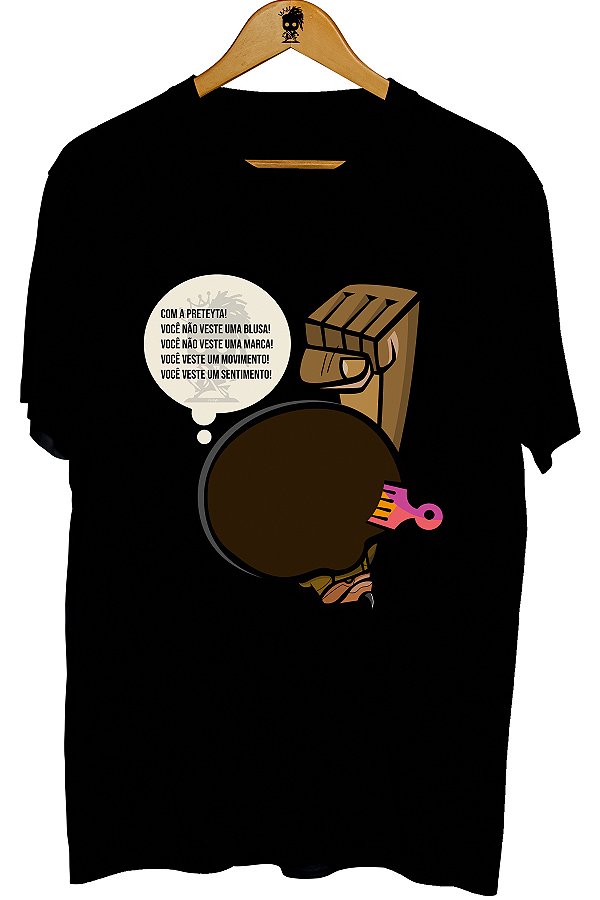 Camiseta Pensamento Black Desenho