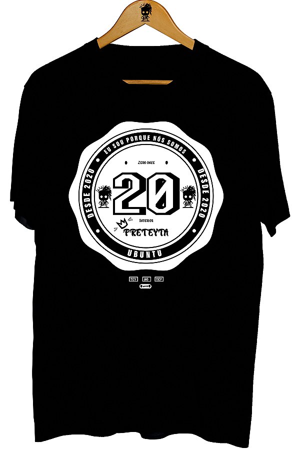 Camiseta Brasão Since 2020 Preto e Branco