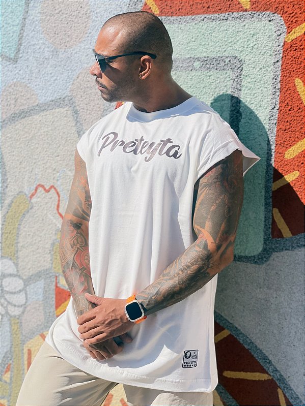 Regata Machão Escrita Preteyta - Off White