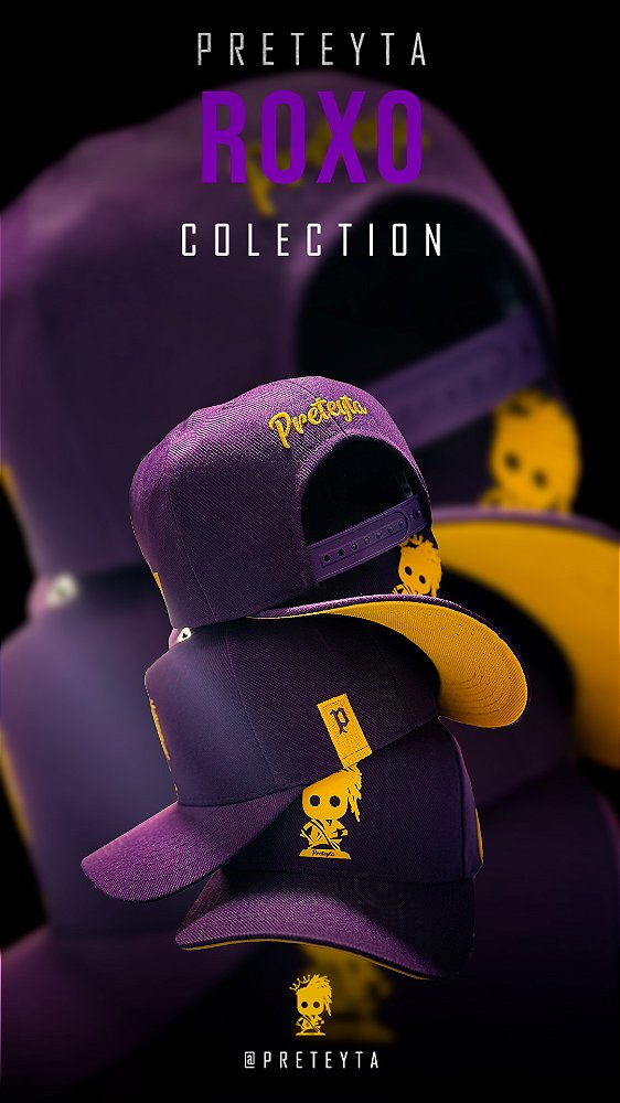Boné Roxo e Amarelo