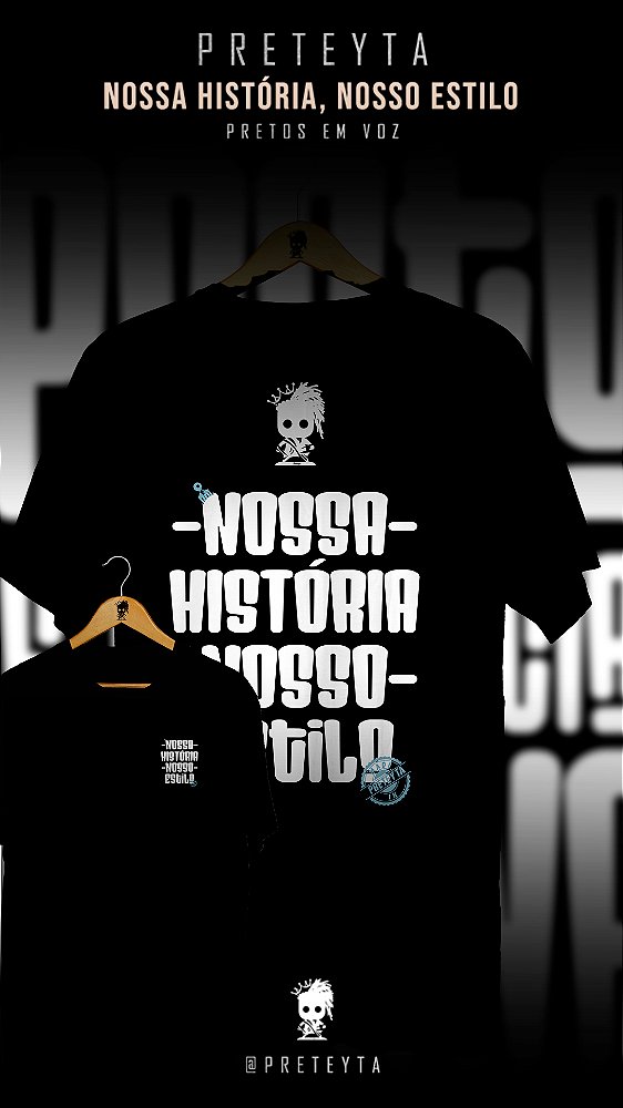 Camiseta - Nossa História, Nosso Estilo (Frente e Costas)