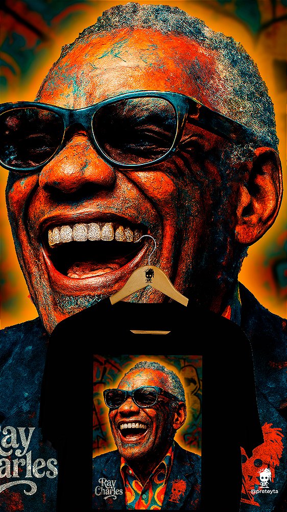 Camiseta Ray Charles Colorida