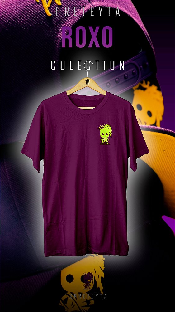 Camiseta Preteyta Roxo Logo Amarelo
