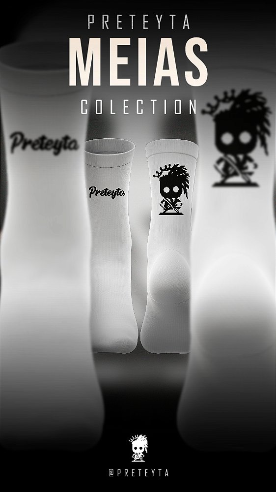 Meia Logo Preteyta Branca