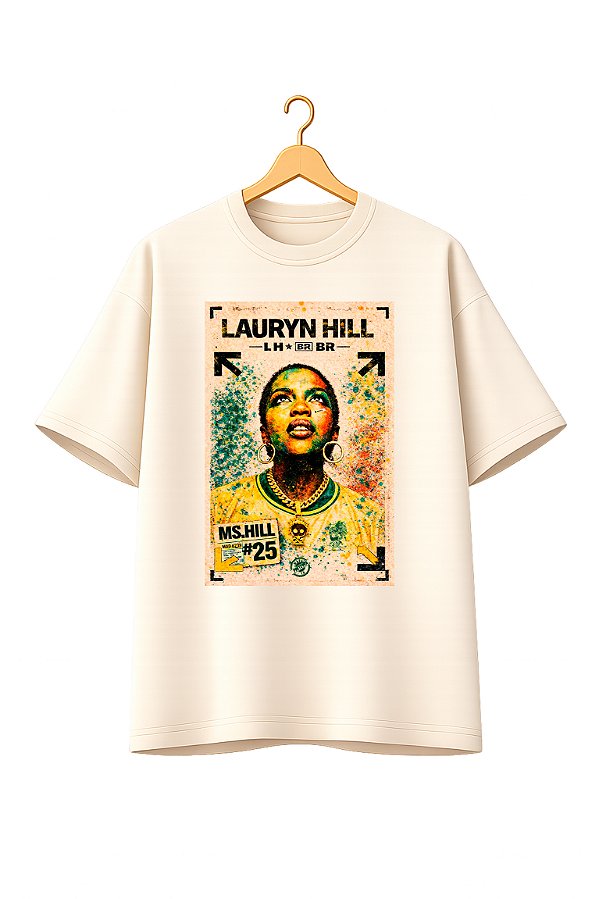 Camiseta Oversized Copa Preta - Lauryn Hill