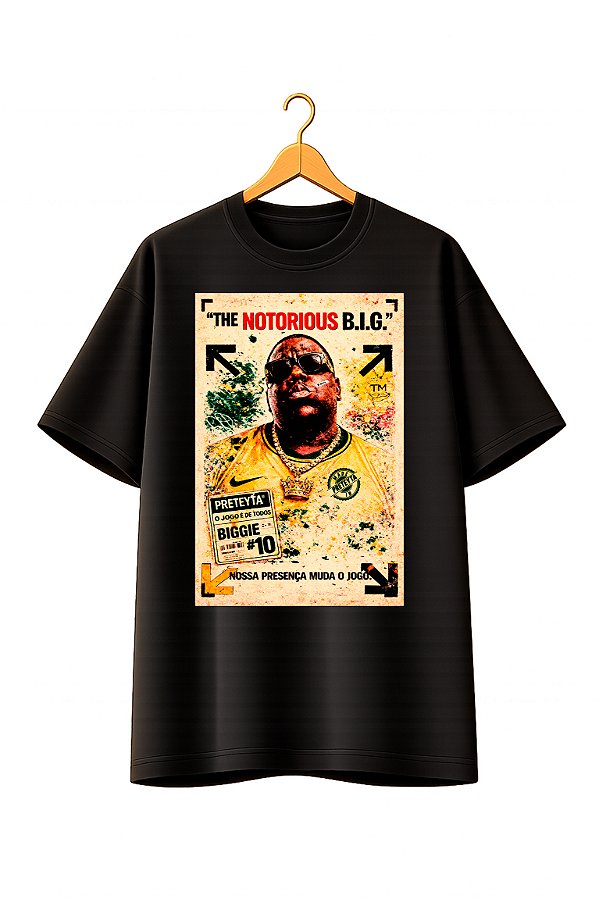 Camiseta Oversized Copa Preta - Notorious B.I.G