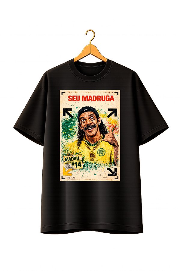 Camiseta Oversized Copa Preta - Seu Madruga