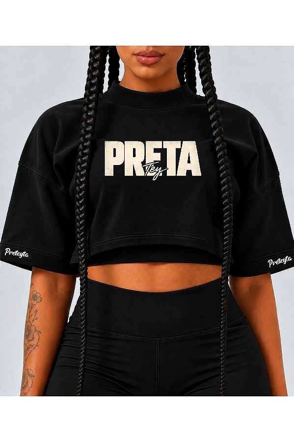 Cropped Overesized Preto PREteyTA