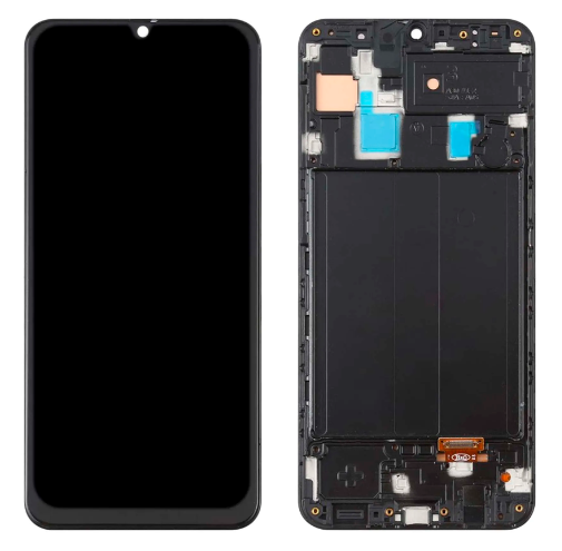 FRONTAL TELA DISPLAY SAMSUNG A30 COM ARO 1 LINHA OLED