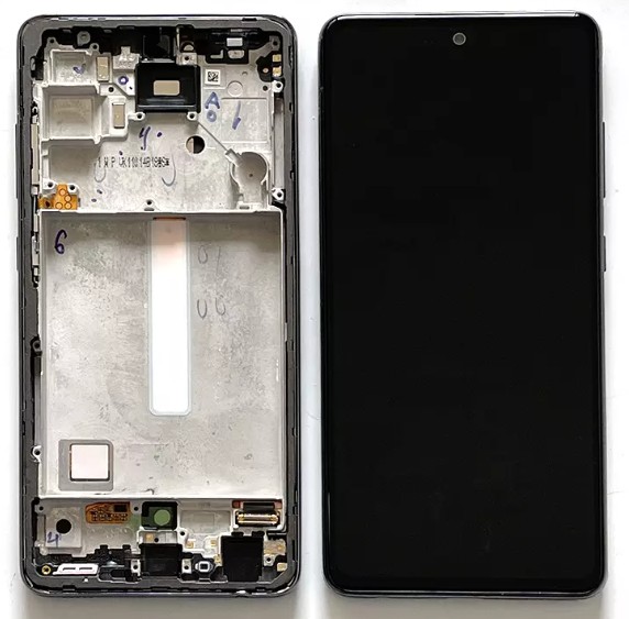 FRONTAL COMPLETA TELA TOUCH DISPLAY LCD SAMSUNG SÓ A52 BG COM ARO 1 LINHA OLED