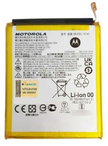 BATERIA MOTOROLA MOTO E20 XT2155 (NT40) ORIGINAL NACIONAL