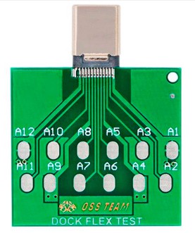 DOCK FLEX TESTE TIPO C PLACA DE TESTE DE BATERIA  OSS TEAM