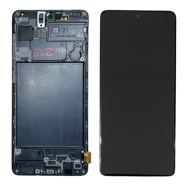 FRONTAL TELA DISPLAY SAMSUNG A71 (A715) COM ARO ORIGINAL NACIONAL