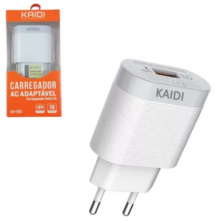 FONTE USB 3A 18W TURBO - KAIDI