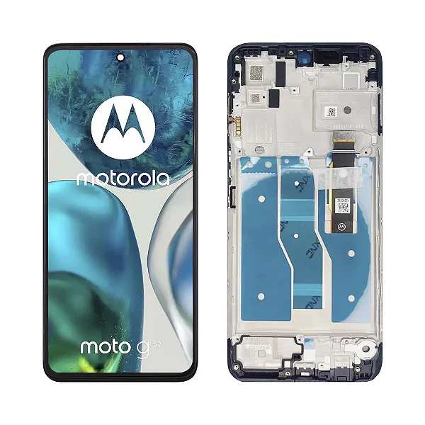 FRONTAL TELA DISPLAY MOTOROLA MOTO G52 / MOTO G82 / COM ARO OLED 1 LINHA