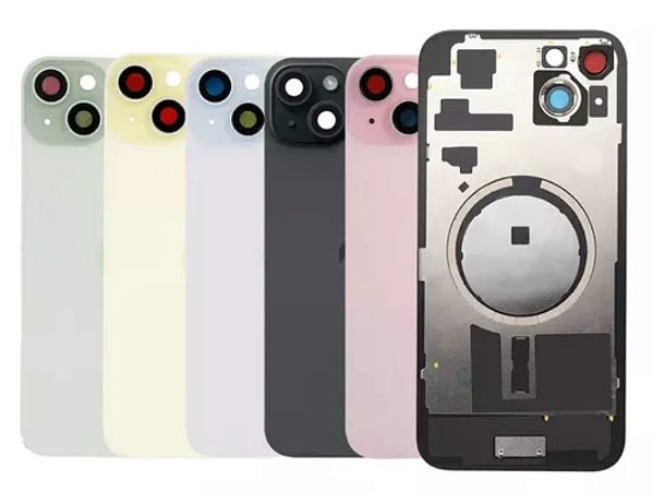 TAMPA TRASEIRA APPLE IPHONE 15 PLUS COM LENTE ARO E ANEL MAGNETICO
