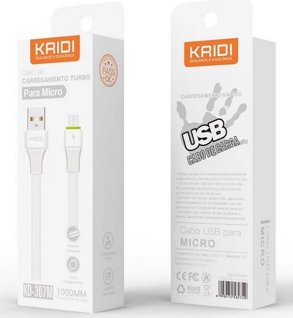 Cabo Usb para Micro Usb - Kaidi
