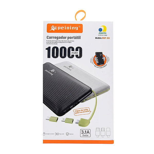 Carregador Portatil 10000MAH 3.1A WUP-951 Peining