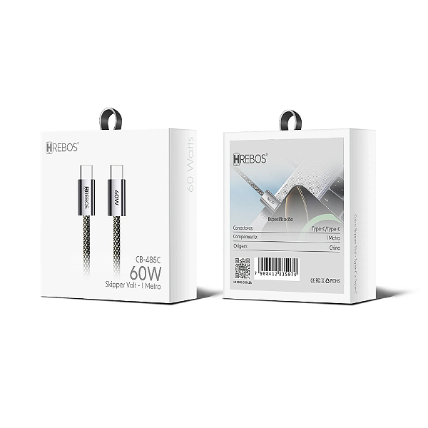 Cabo Nylon Tipo C Para Tipo C 60W 1M CB-485C Hrebos