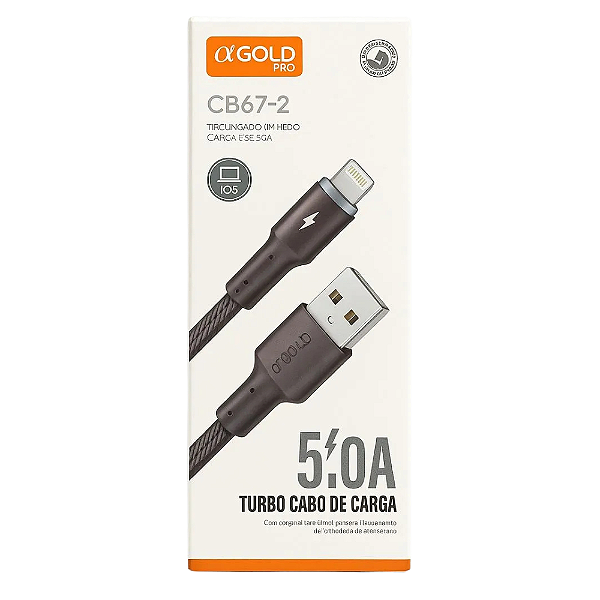 Cabo Turbo Usb Para iPhone 1M 5.0A CB67-2 Agold