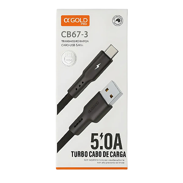 Cabo Turbo Usb Para Tipo C 1M 5.0A CB67-3 Agold