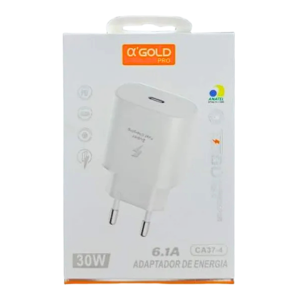 Fonte Carregador Tipo C 30w 6.1A Turbo CA37-4 Agold