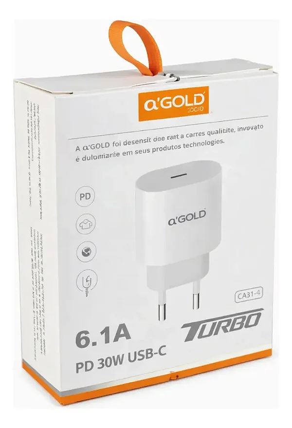 Fonte Carregador Tipo C 30w 6.1A Turbo CA31-4 Agold