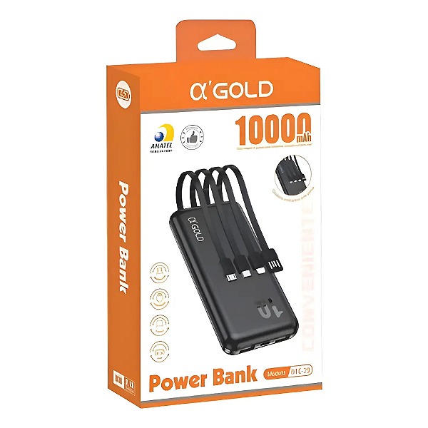 Carregador Portatil 3 Em 1 10000MAH BTE-29 Agold
