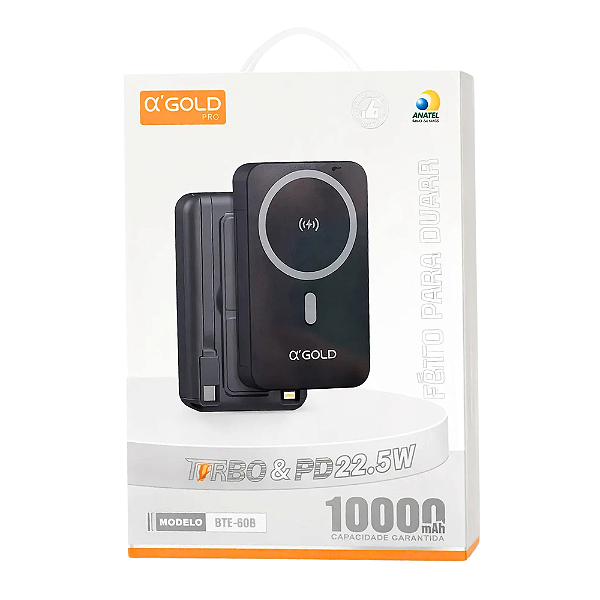 Carregador Por Indução Turbo 10k MAH 22.5W BTE-60B Agold
