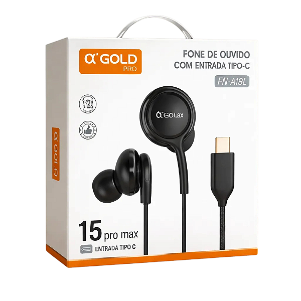 Fone de Ouvido Tipo C Intra Auricular Com Microfone FN-A19L Agold