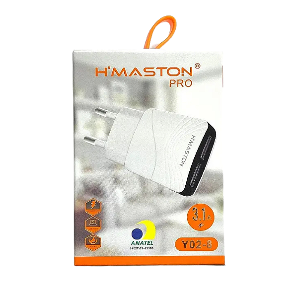 Fonte Carregador Rápido 2 Usb 3.1A Y02-8 Hmaston