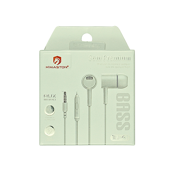 Fone de Ouvido Intra Auricular Com Microfone EJ-41 Hmaston