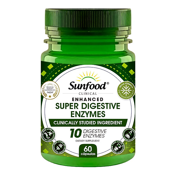 SUPER DIGESTIVE ENZYMES 60 CAPSULAS SUNFOOD CLINICAL