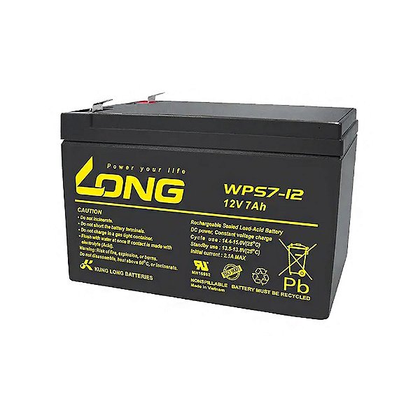 Bateria VRLA Kung Long WPS7-12 (12V / 7AH) - Novo