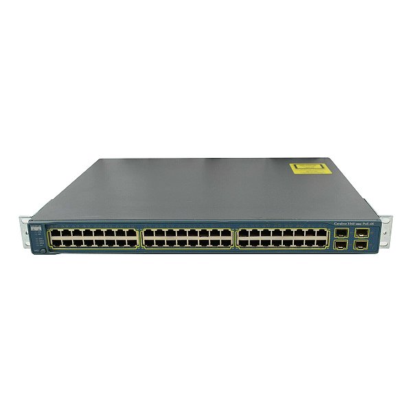 Switch CISCO C3560 48x Portas PoE + 4x SFP (WS-C3560-48PS-S) - Seminovo