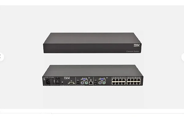 Mountable Console KVM SWITCH 41Y9315 - IBM 16-Ports RJ-45 + 2-PortsVGA 15-Pin 1U RACk Semi-novo