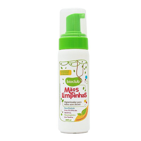 Higienizador de Mãos Sem Álcool 200ml - Mãos Limpinhas Bioclub