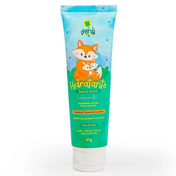 Hidratante Natural Relaxante para Bebê com Calêndula, Camomila e Óleo Essencial de Lavanda - Verdi