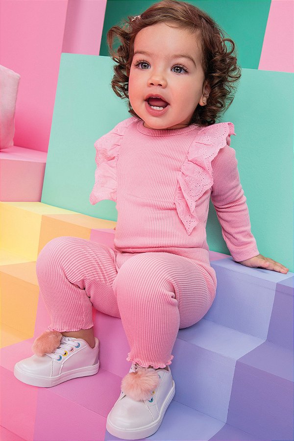 Conjunto de Body e Calça em Canelado Soft Line - Kukiê