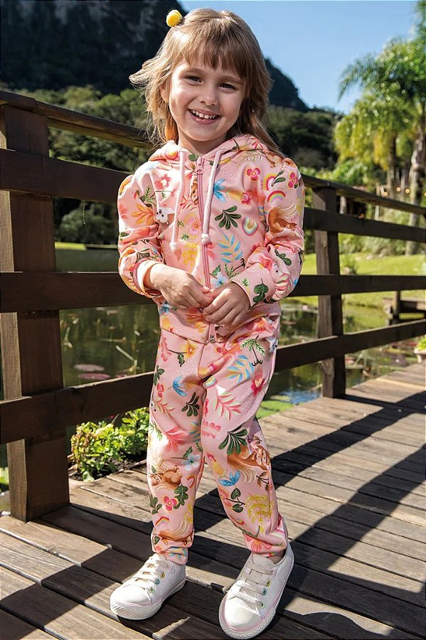Conjunto Natureza de Jaqueta e Calça em Molecotton - Infanti